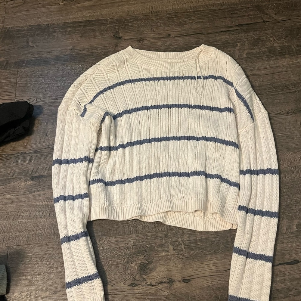 Striped Blue and White Women's Sweater